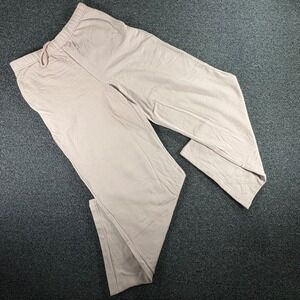Victorias Secret Fleece Wide Leg Sweatpants Womens M Pink High Rise Drawstring